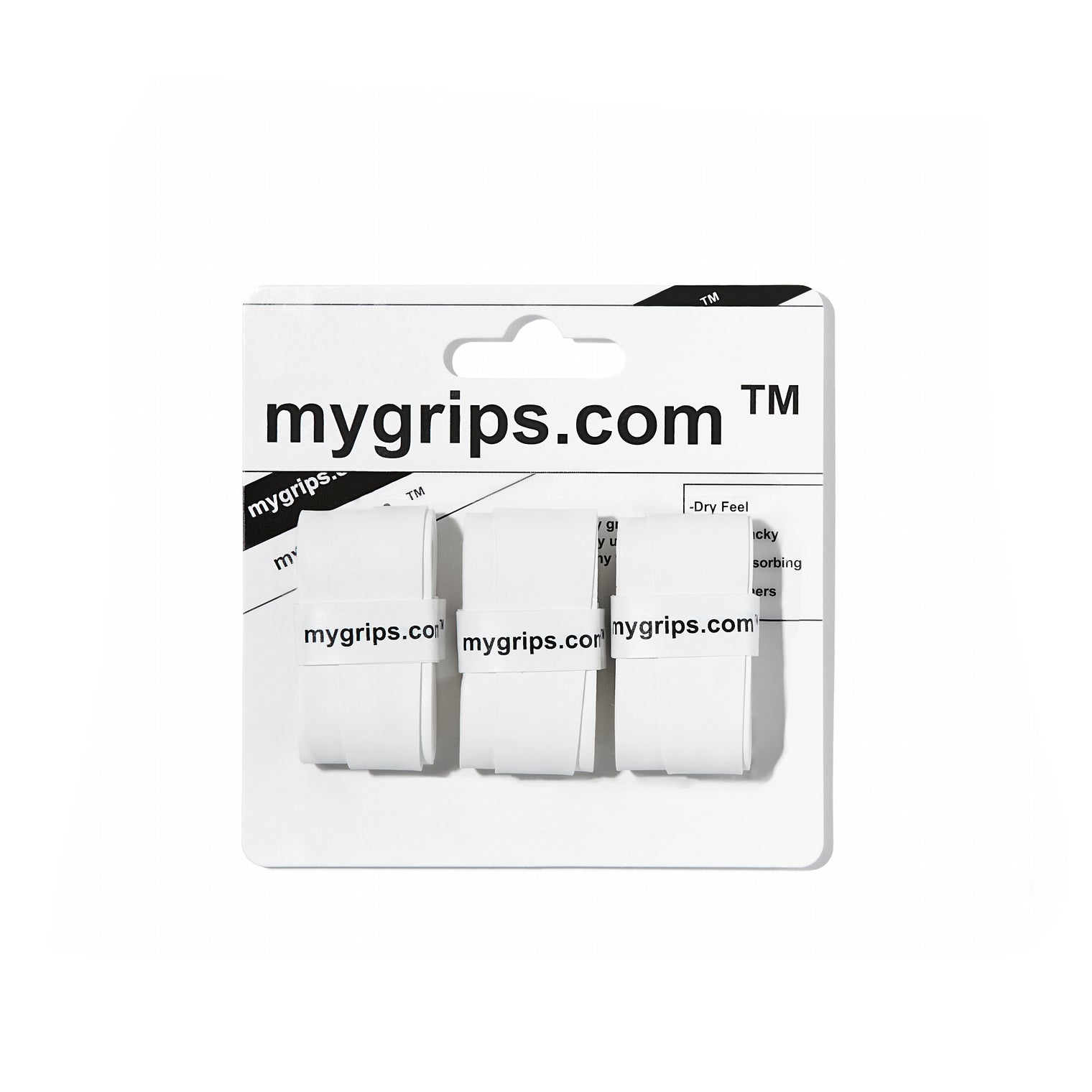 White Pro Racket Grips for Pickleball and Tennis (No Sweaty Hands)